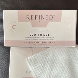 Refined Eco Towel Made from Eucalyptus Cushion Textured 20 Towelettes NEW PC